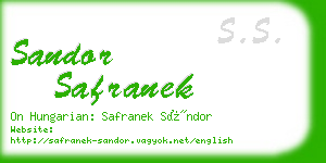 sandor safranek business card